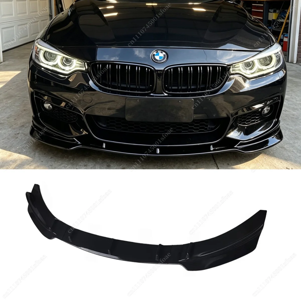 Błyszczący czarny do BMW serii 4 F32 F33 F36 M Sport 2013-2020 3-częściowy przedni splitter zderzaka dyfuzor ABS modyfikacja bodykitu samochodowego