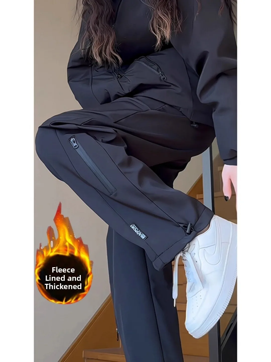 

Thiened Fce Winter Workwear Pants Men's Women's Autumn Winter Skiing Mountain Climbing Pants Waterproof Warmth Trousers