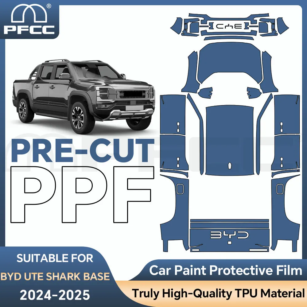 

8.5Mil PPF For BYD Ute Shark Base 2024 Car Precut Paint Protection Film Full Vehicle Anti-scratch Exterior TPU Car Accessories