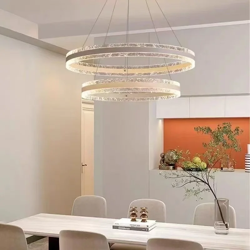 Living room chandelier simple modern Nordic bedroom dining room lamp circle living room main lamp art chandelier