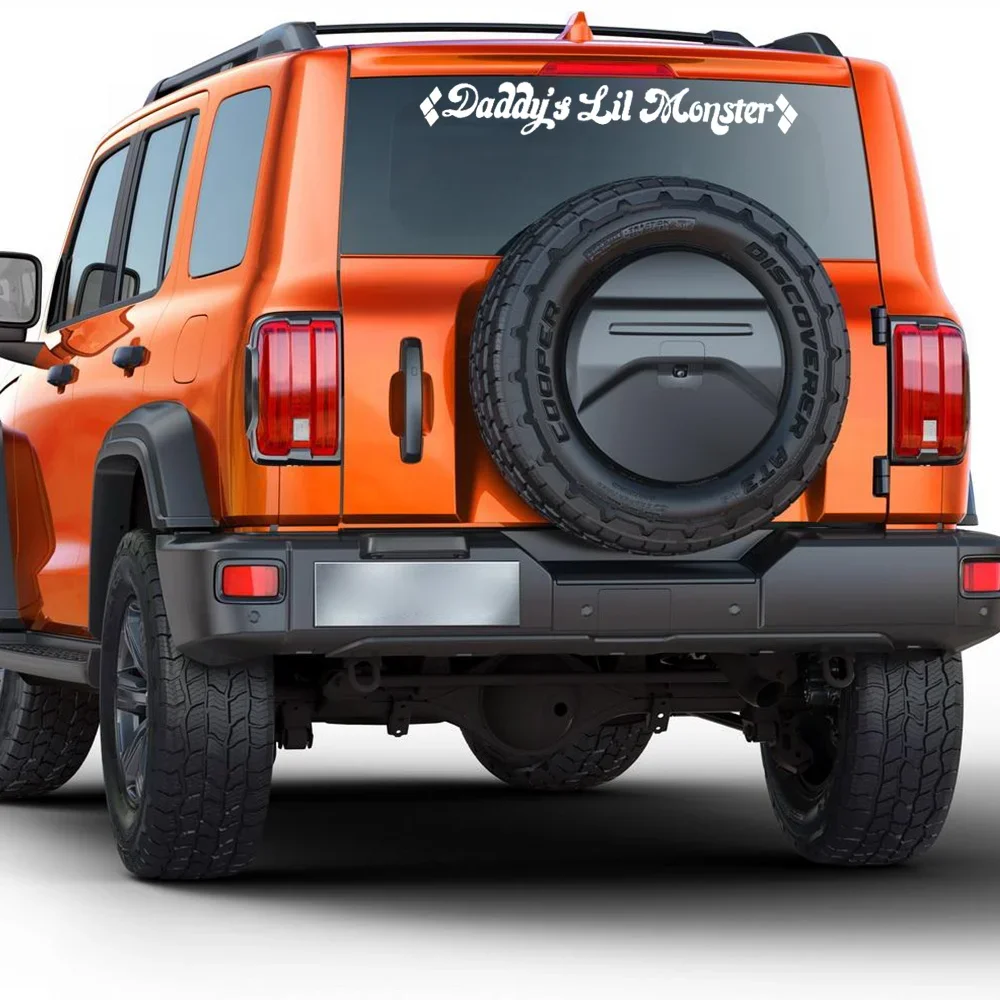 ملصقات سيارة للزجاج الأمامي والخلفي ، ملصق الأب ، مونستر كوين ، لافتة ممتعة ، شارات جسم السيارة ، الفتيات والنساء