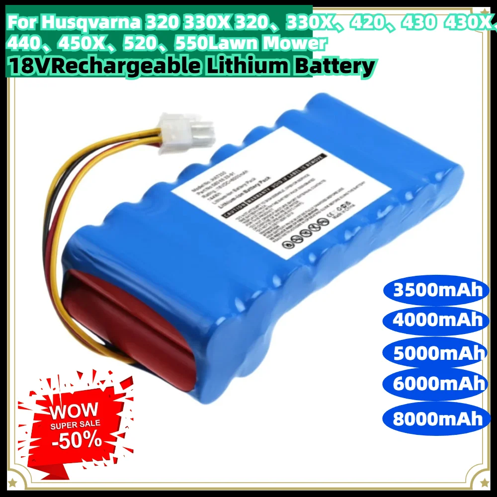 3500mAh 18V High Capacity Rechargeable Lithium Battery For Husqvarna 320 330X P5-P4A T28-P4A C70 R4 Lawn Mower & Garden Tools