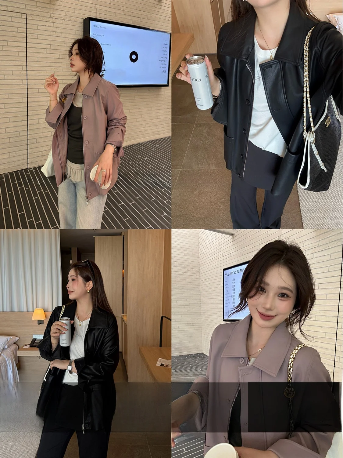 

Стильная кожаная куртка-косуха больших размеров для женщин в стиле ретро из Гонконга, весенняя верхняя одежда