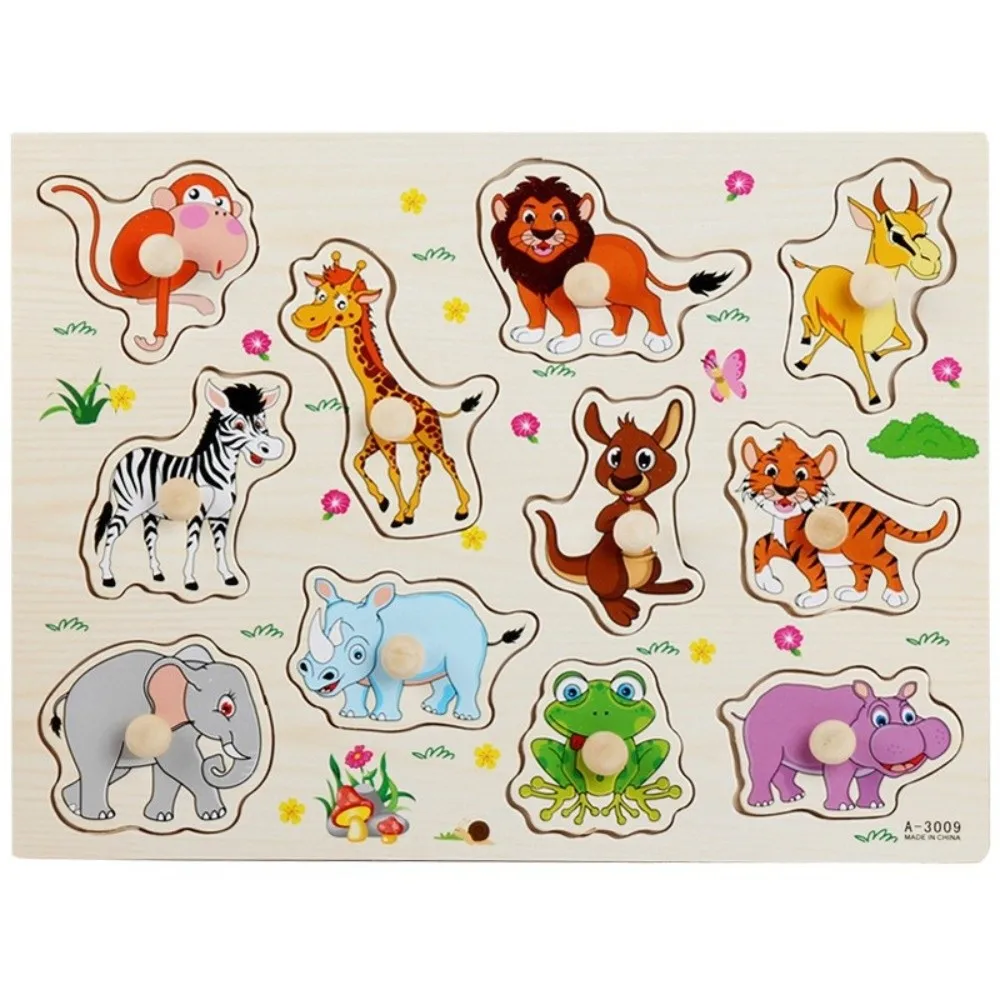 Interesting Animal Theme Educational Wooden Puzzle Montessori Animal Puzzle Set Early Learning Puzzle Early Learning