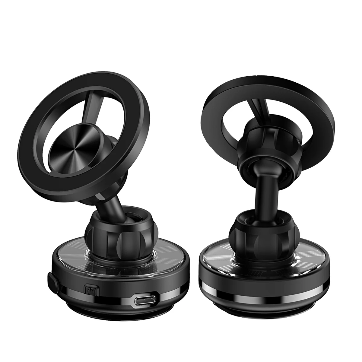 Vacuum Magnetic Car Phone Holder 360 Rotation Suction Cup Solar Power Navigation Stand Bracket For iPhone 16 15 14 13 12 Samsung