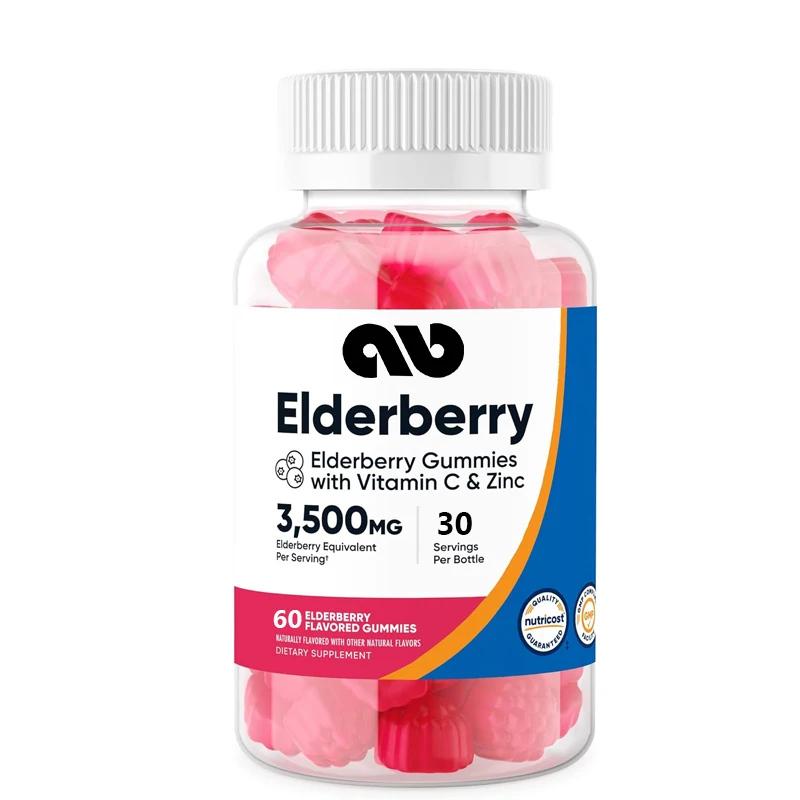 

Elderberry gummies contain vitamin C and zinc, with 60 gummies - gluten free, vegetarian