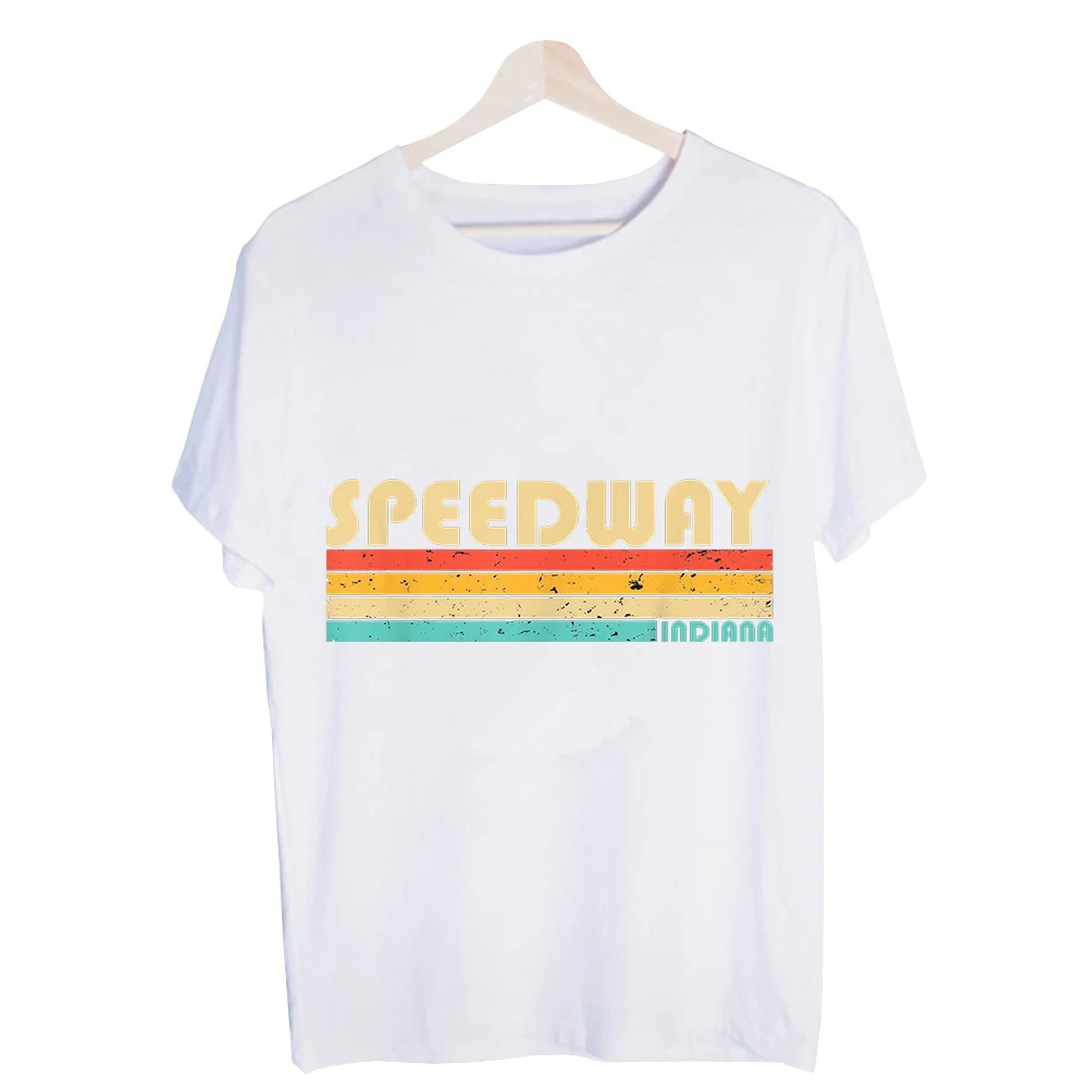 Men's Speedway Typography Graphic Tee, Vintage Style Short Sleeve T-Shirt for Casual Summer Outfits