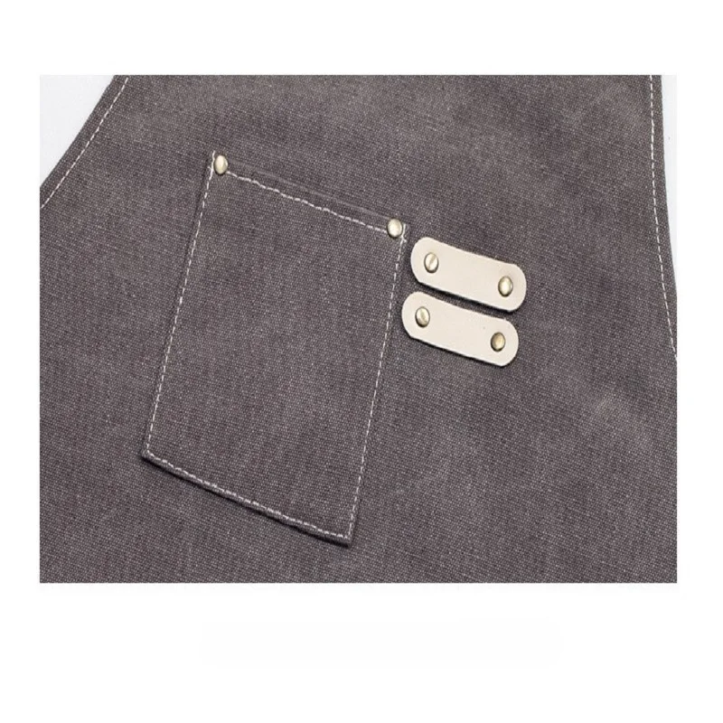 Thick Canvas Plain Apron Kitchen Home Barbecue Coffee Shop Waist Waist Hairdresser Working Apron