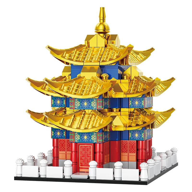 

Chinese Ancient Architecture Turret "JiaoLou" Home Decoration Ornaments Building Blocks Bricks Toys Gifts