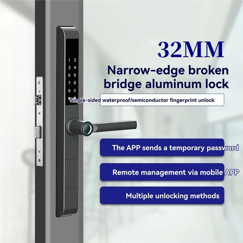 【SLEEK】3,2 cm Ttlock vingerafdruk slim deurslot dubbelzijdig waterdicht wachtwoord elektronische deursloten 3585