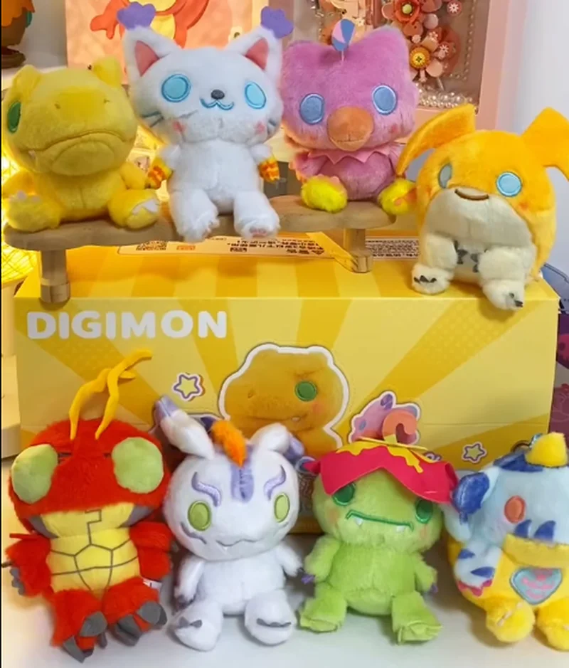 Anime Digimon Adventure The Pet Of Palms Blind Box Toys Fluffy Tailmon Agumon Pendants Dolls Kawaii  Ornaments Adult Kids Gift