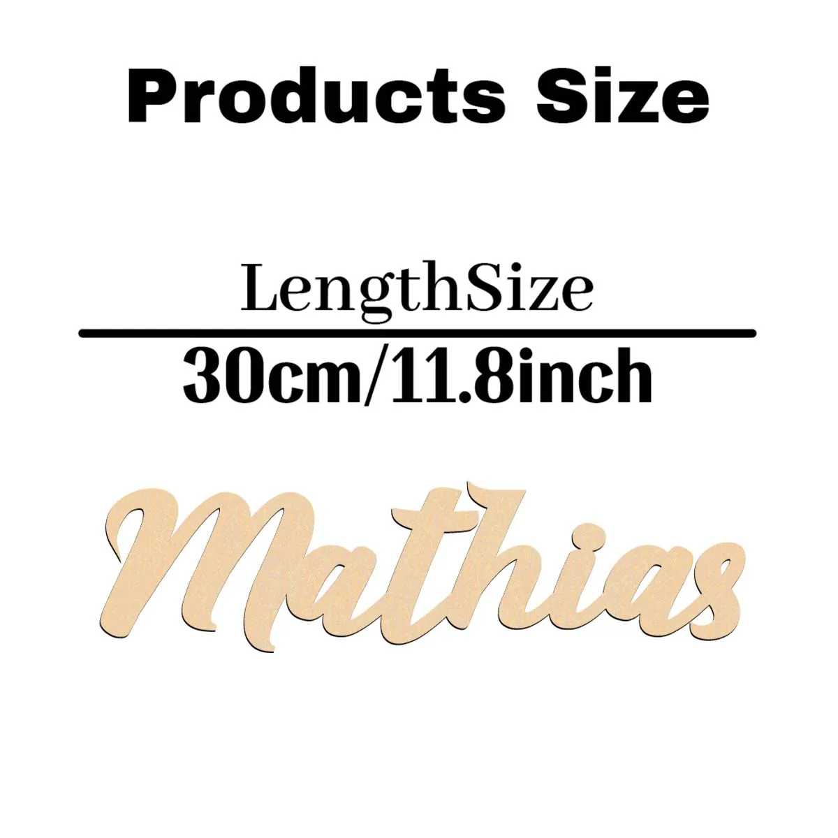 1pc home decor Mathias example Customizable Letter Wooden Decor Laser-Cut Sign Wooden Sign Holiday Decorations