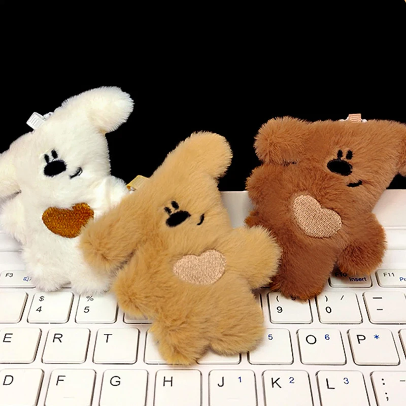 Cartoon Love Crooked Bear Plush Doll Charms Cute Bear Girl Backpack Decoration Accessories Couple Models Pendant Birthday Gift