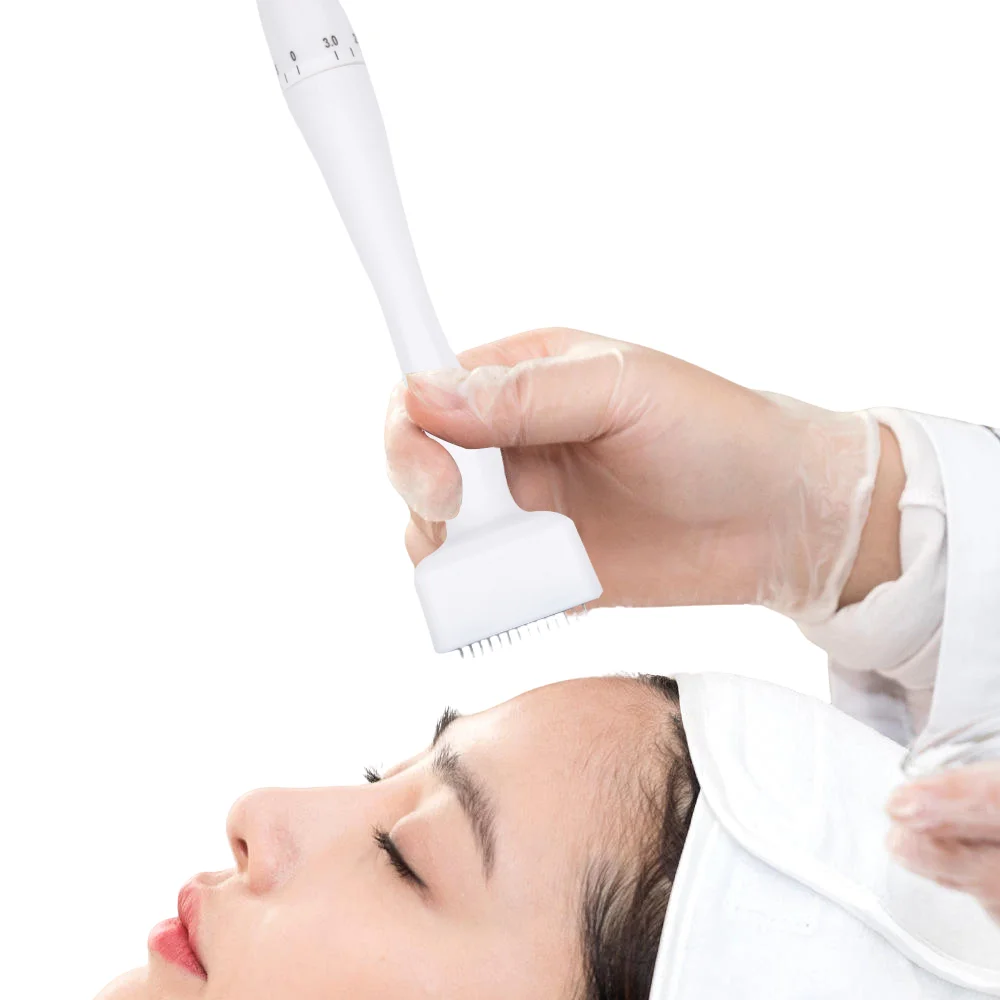 140A Einstellbarer Microneedle-Derma-Stempel mit 140 Nadeln, Derma-Stempel für die Hautpflege, Heimgebrauch für Haar/Gesicht, Körperpflege – Detail 4