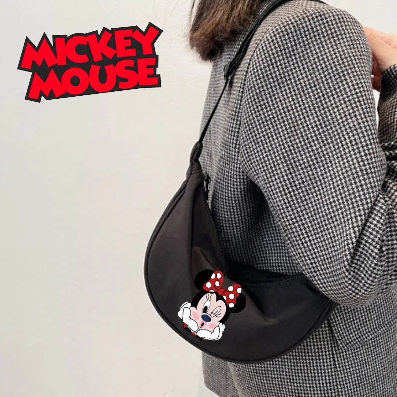 

Disney Mickey Mouse Casual Nylon Hobos Large Capacity Crossbody Bag for Women Shoulder Bag Woman Tote Lady Travel Shopper Bag