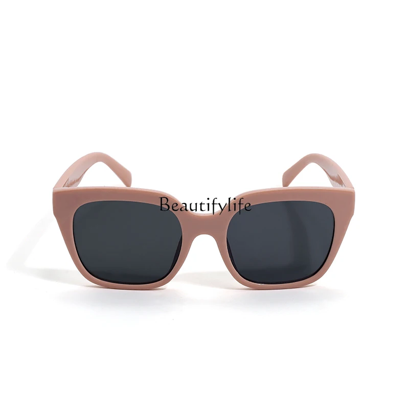 Women's Square Light Pink Sunglasses 2023 New High-Grade Large Frame Slim Look Sunglasses