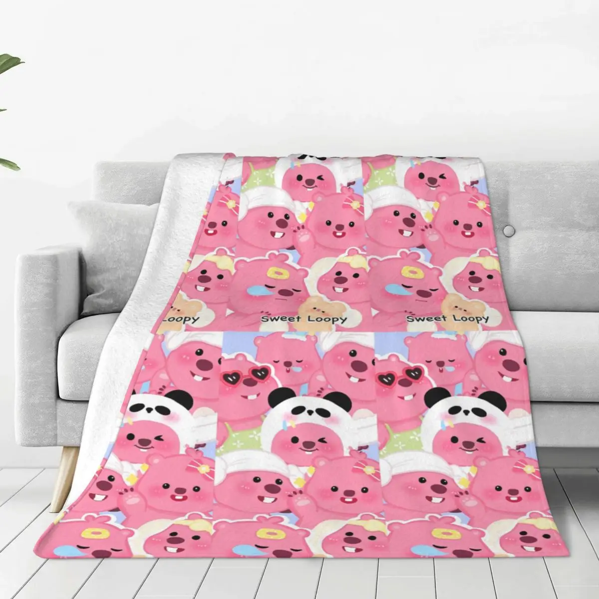 

Loopy Kawaii Blanket Quality Super Soft Bedding Throws Winter Child Couch Chair Graphic Bedspread
