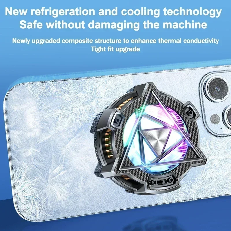 N21 Mobile Phone Magnetic Semiconductor Cooling Fan Radiator with RGB Type-C PUBG Game Cooler for IOS Android ABS Cool Heat Sink