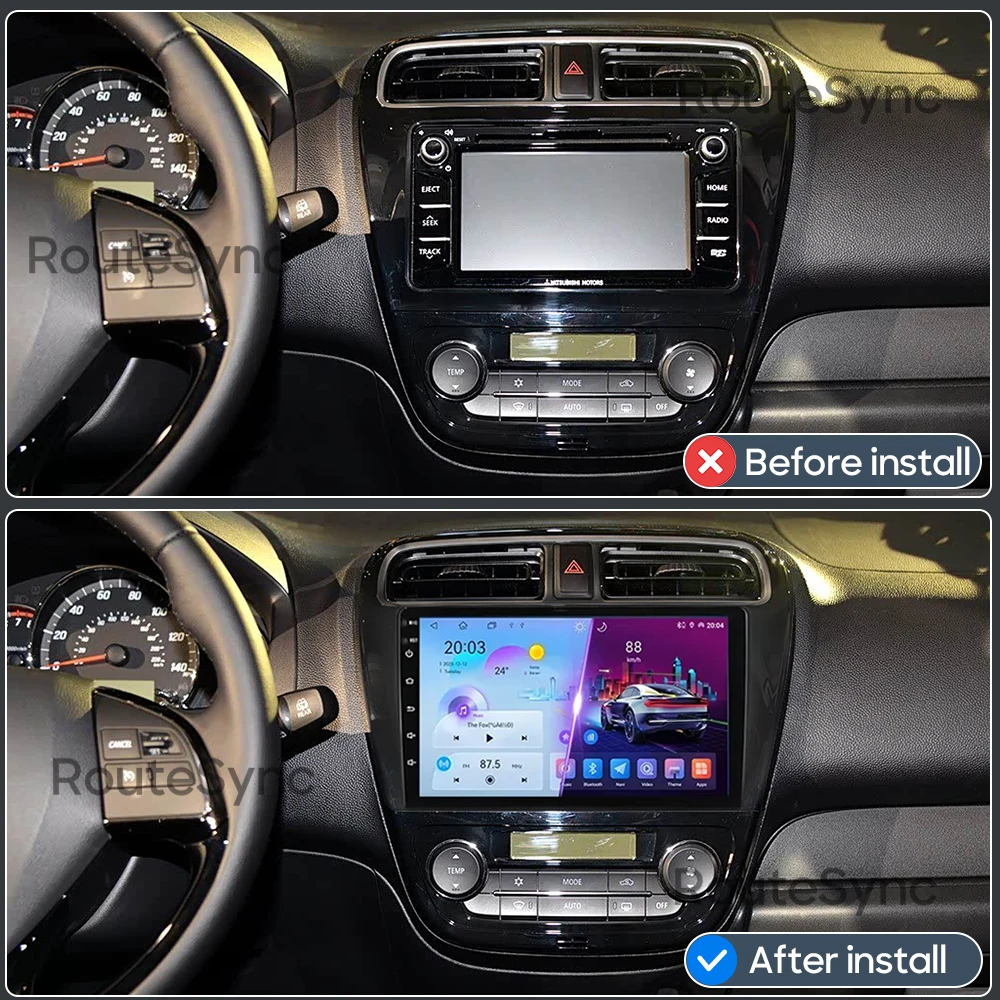 For Mitsubishi Mirage Attrage 2012 - 2018 Android 15 Car Radio Video Multimedia Player CarPlay Auto Wifi Head Unit No 2din DVD