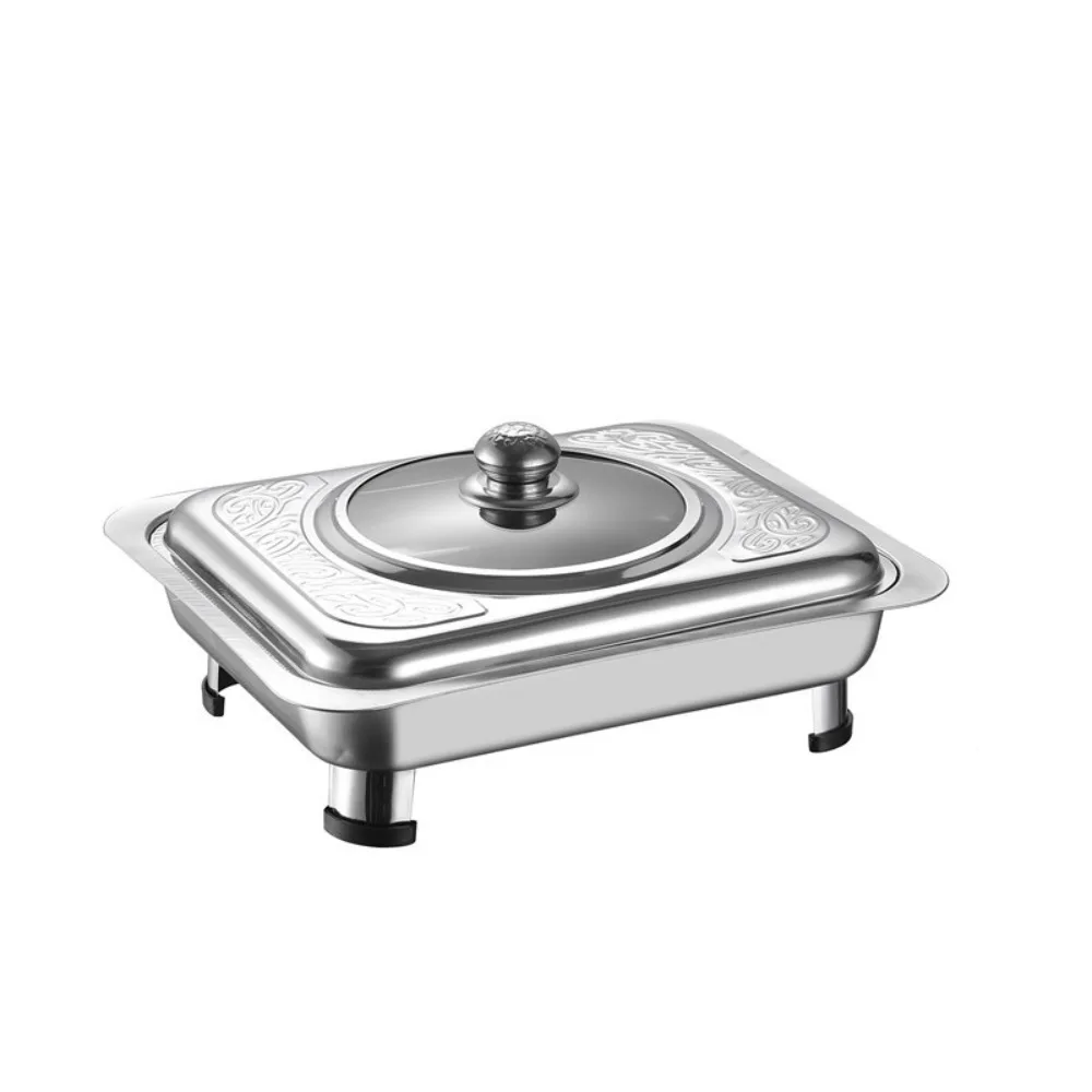 Stainless Steel Chafing Dish Food Tray Practical Smooth Pan Dishes Warmer Rectangle Catering Warming Trays Kitchen