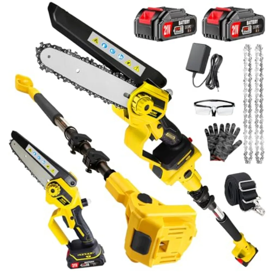 

Электрическая пила-высоторез 2-в-1 для обрезки деревьев, 6-дюймовая мини-цепная пила, беспроводная, с удлинительной штангой и 2 аккумуляторами, 16 футов