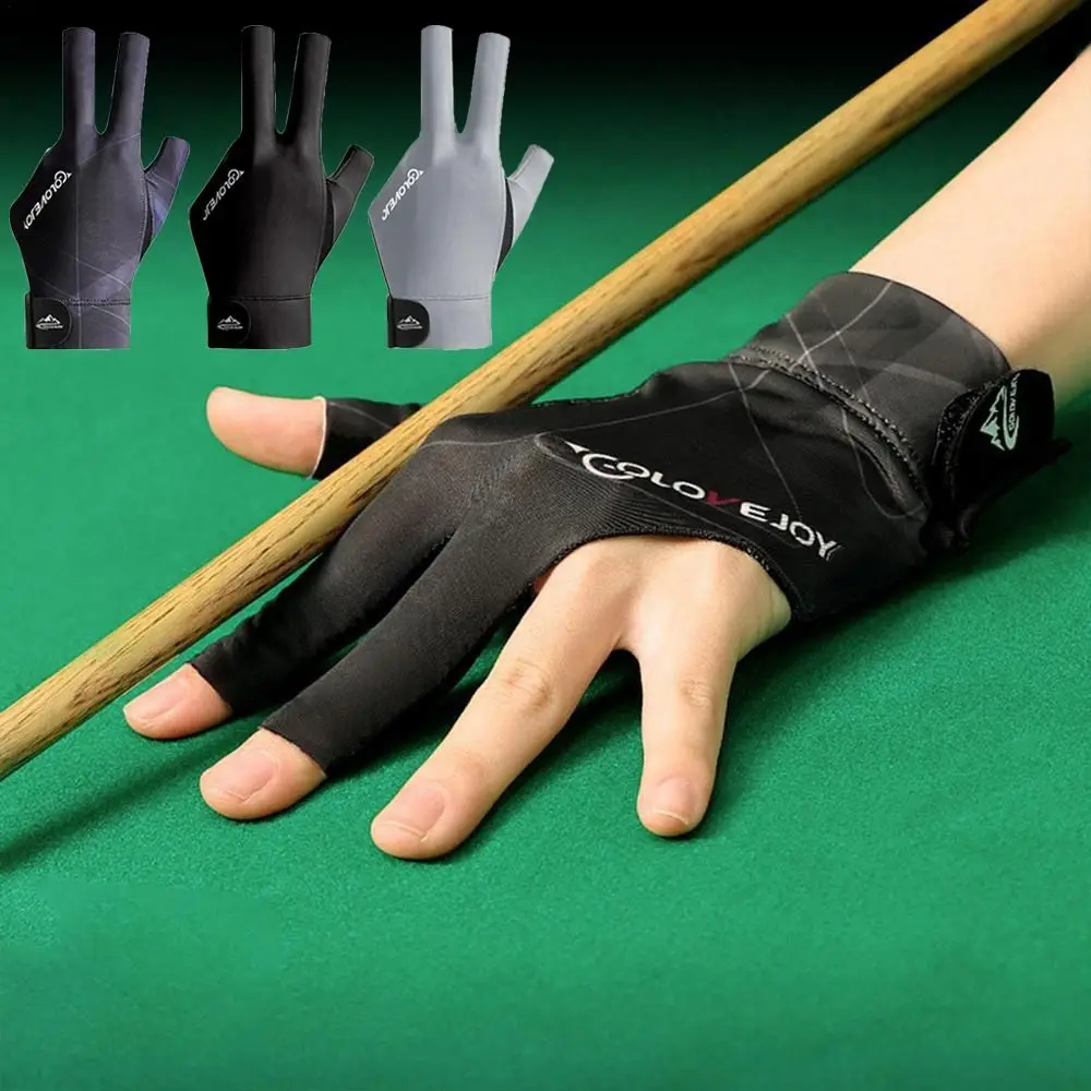 1PCS Breathable Snooker Billiard Left Hand Three Fingers Snooker Billiard Glove Elasticity Billiard Training Gloves Accessories