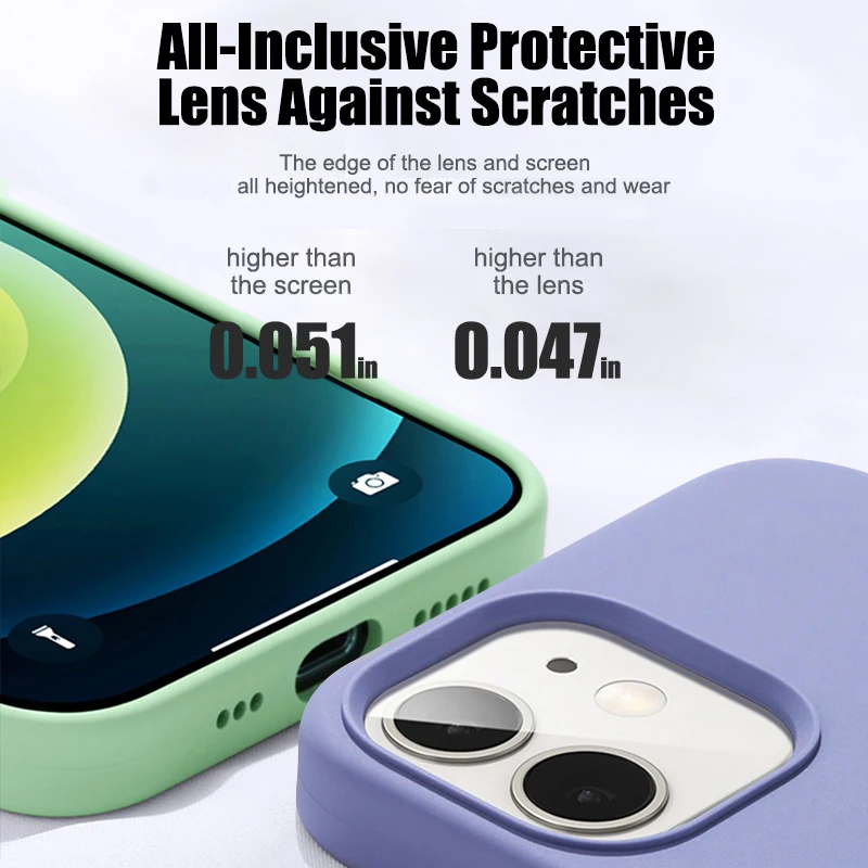 Funda de silicona líquida de lujo para Apple iPhone 11 13 12 14 15 16 Pro Max, para iPhone 17 Pro, protectora a prueba de golpes 2