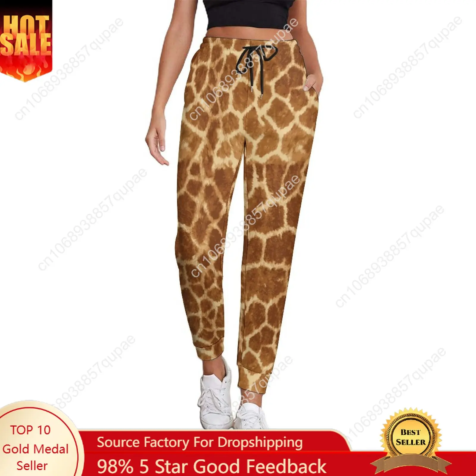 

Giraffe Skin Print Baggy Pants Spring Animal Art Classic Sweatpants Female Y2K Graphic Trousers Big Size