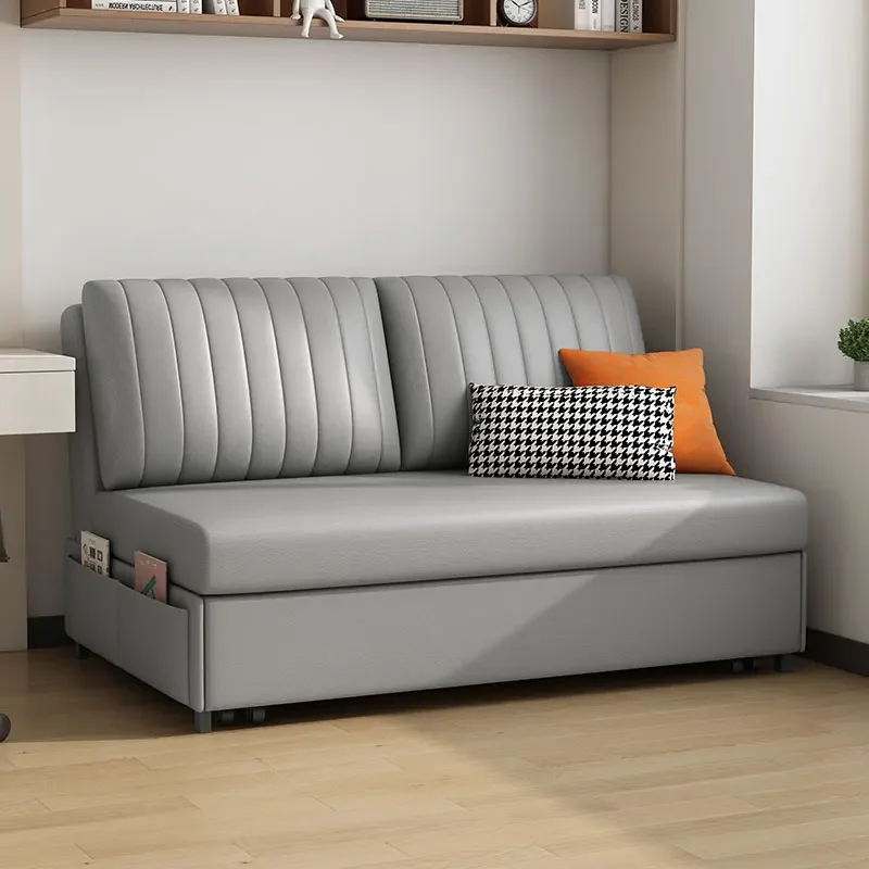 Мебель для отеля, 2-местный деревянный каркас, тканевая кожаная кровать для гостиной с складным диваном для хранения вещей