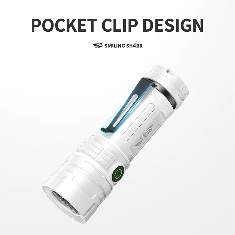 Smiling Shark SD-1014 LED Flashlight, Mini Handheld Flashlight, Long-lasting Flash Light Rechargeable for Outdoors