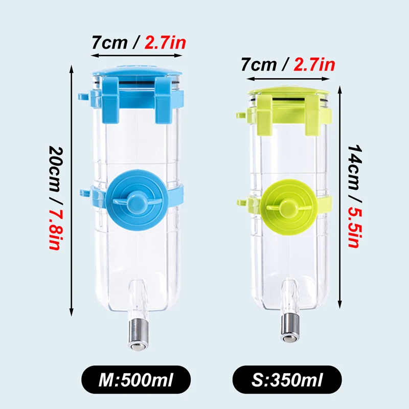 プラスチック製ウォーターボトルディスペンサー,ウサギ,ハムスターケージ,小型ペット用フィーダー,バニー,ギミネアピッグ,リス,350 ml, 500 ml