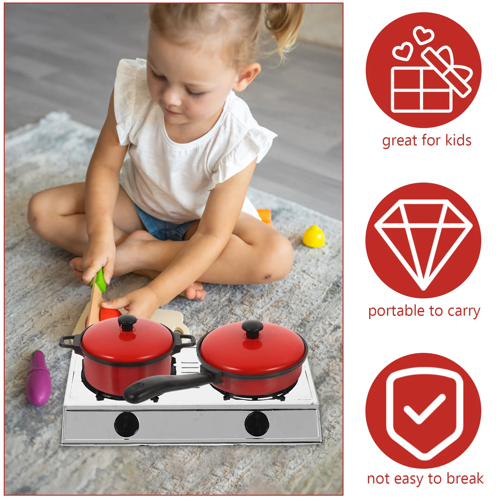 Colorful Kitchenware Set Kids Educational Toy 43x28x7cm EcoFriendly Plastic Creativity Thinking Skills - Image 5