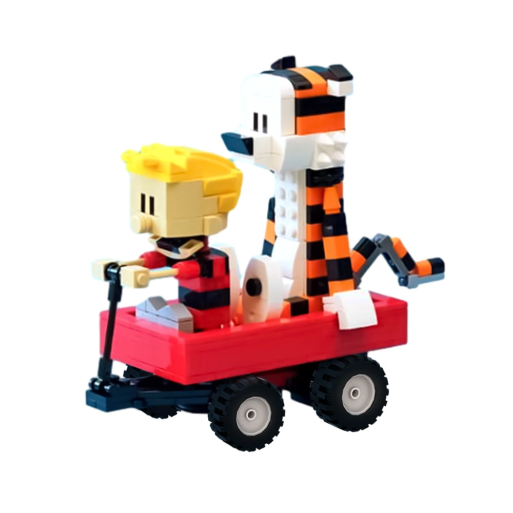 Gobricks MOC Calvined en Hobbes Bricks Model Klassieke Comic Book Figuur Cartoon Tijger Bouwstenen Montage Speelgoed Kinderen Geschenken