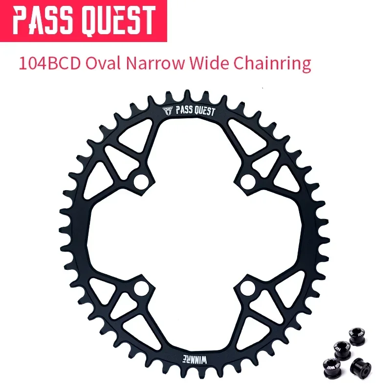 PASS QUEST 104bcd Crown Oval 32T/34T/36T/38T Narrow Wide Chainring for M370,M410,M610,M670,M780,IXF Crank,MTB 104bcd Crankset