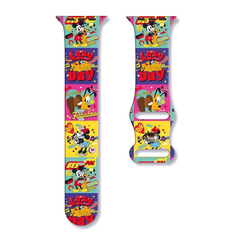 

Disney Lazy Series Printed Strap for iWatch 11 10 9 8 SE Silicone Band Replaceable Watchband for Apple Watch 46mm 44mm 42mm 41mm