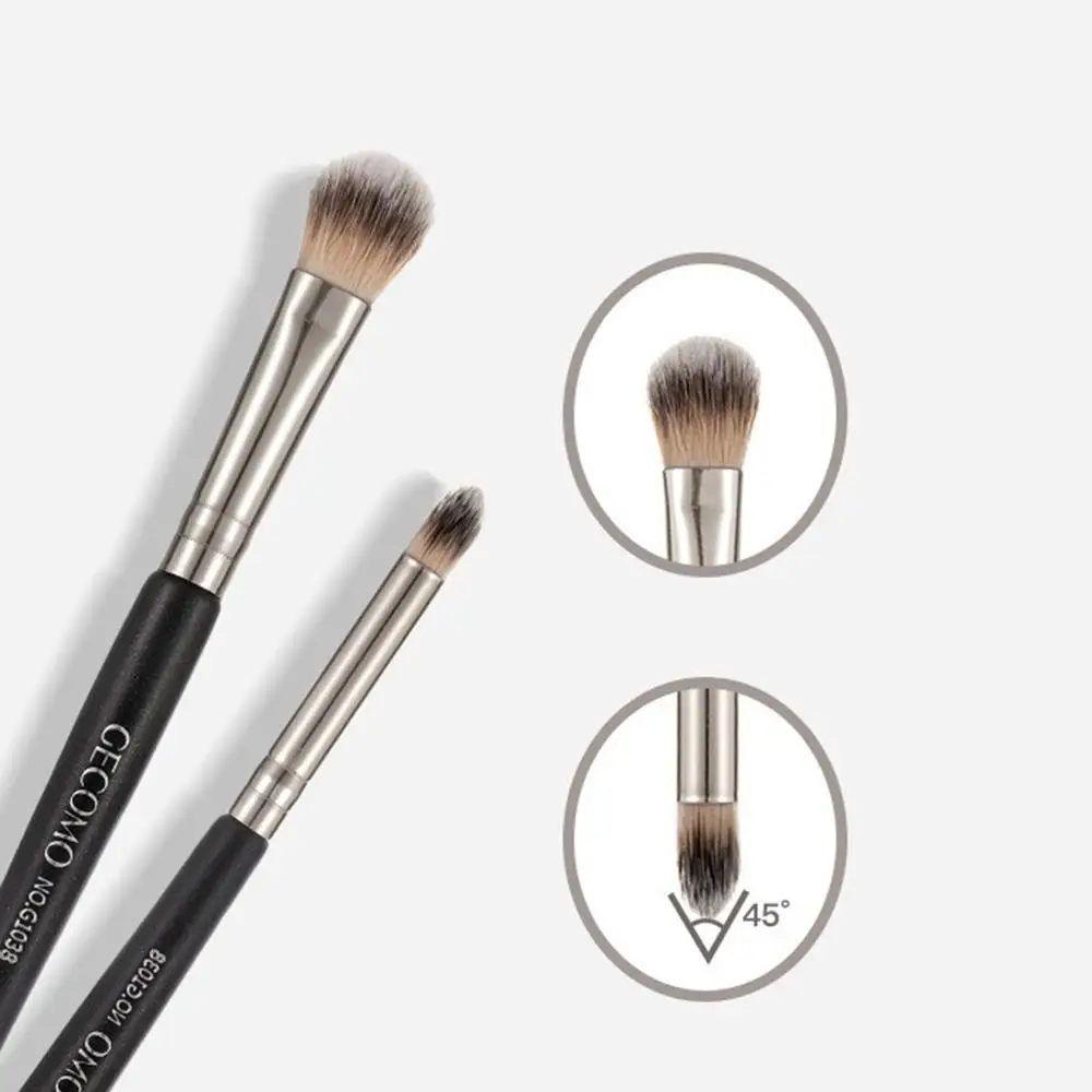 1pc Professional Double-ended Makeup Brush Soft Foundation Brush Blending Powder Applicator Smudge Eye Shadow Brush Beauty Tool