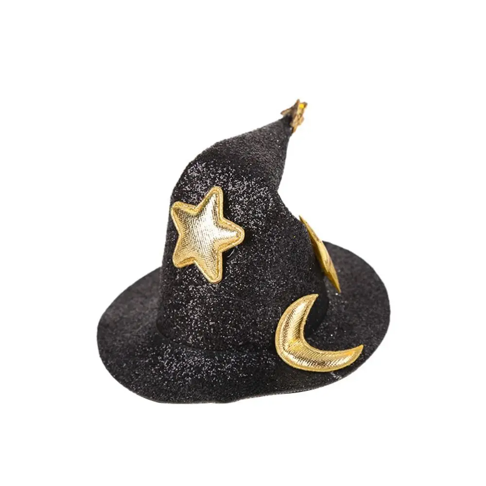 Barrette Bent Hat Hair Clip Wizard Hat Witch Hat Witch Hat Hairclips Cap Shaped Moon Pet Halloween Hair Accessories Women