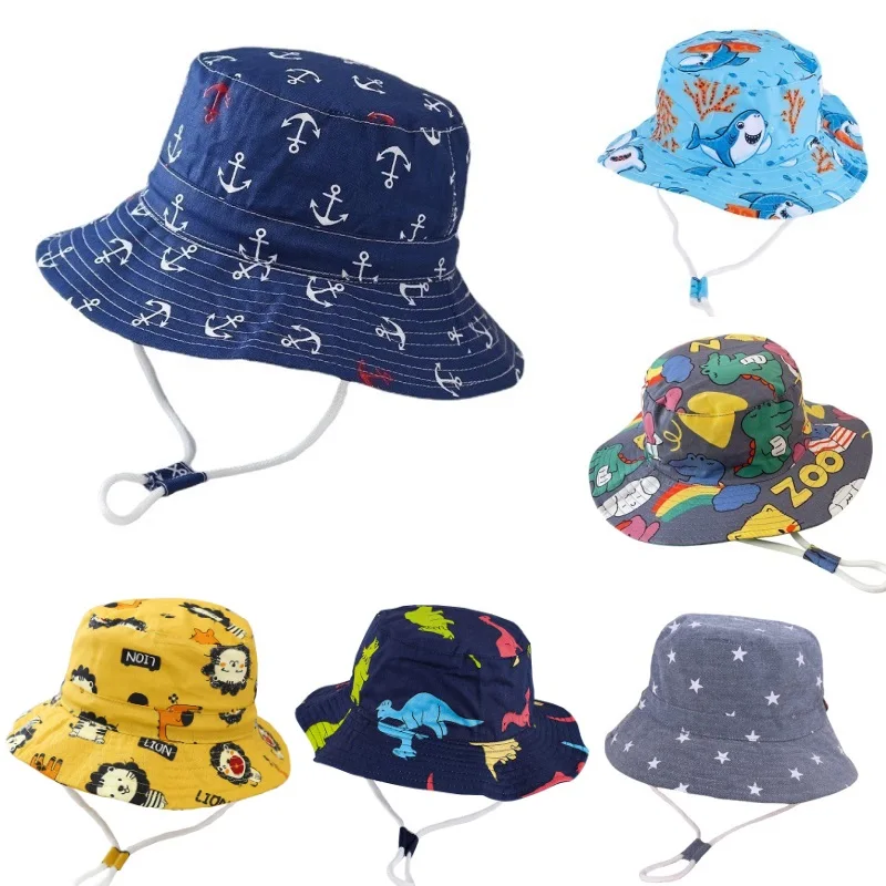 New Panama Summer Baby Girls Hat Beach Sun Cap Holiday Boys Fisherman Cap Outdoor Children Bucket Hats Cotton Toddler Baby Hats