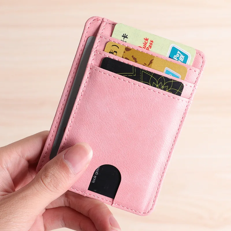 Slim RFID Blocking PU Wallet Credit ID Card Holder Purse Money Case for Men Women Fashion Bag 11.3x8x0.5cm