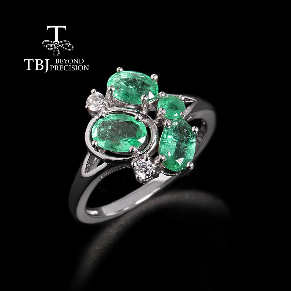 

Light Luxury 925 sterling silver women's ring real gemstone natural oval Emerald fine jewelr for daily wear or Anniversary gifts