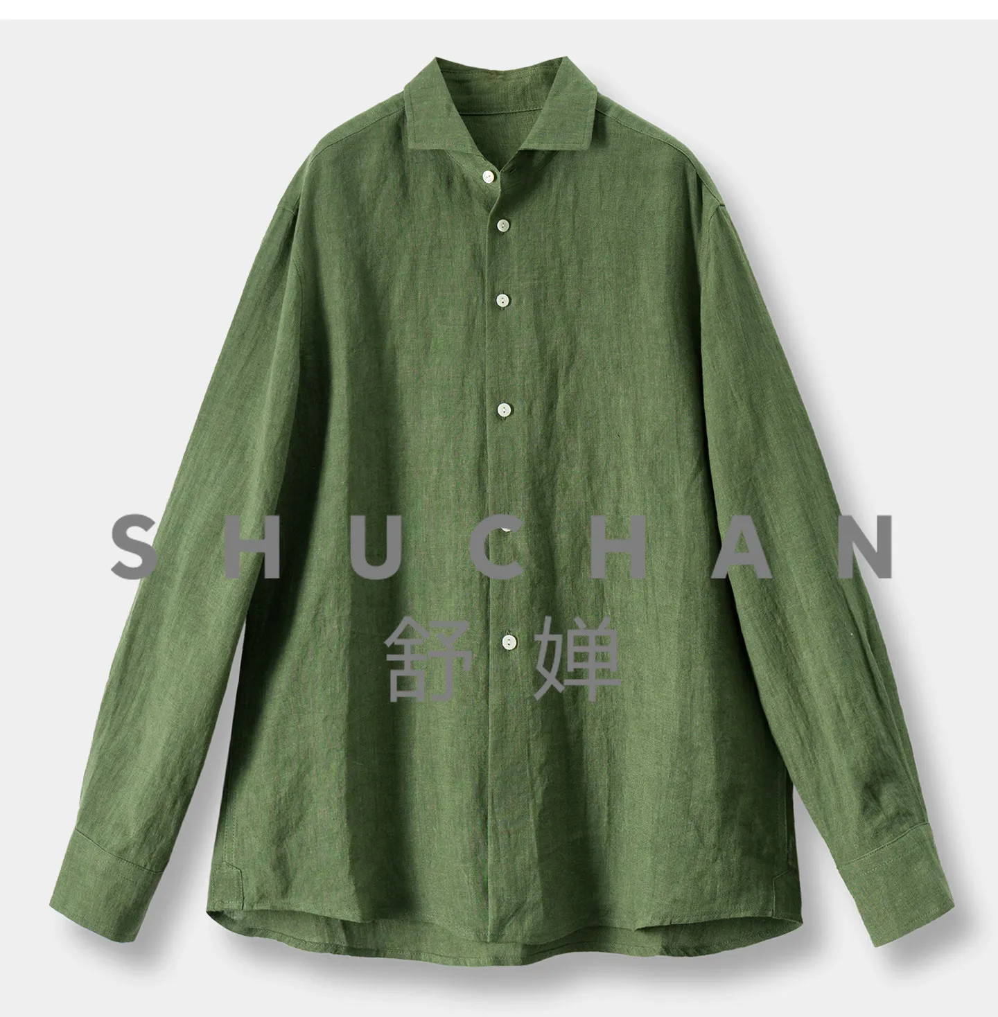 

Nordic high-cooling series, simple high-quality loose temperament European standard linen lapel shirt women 33G1