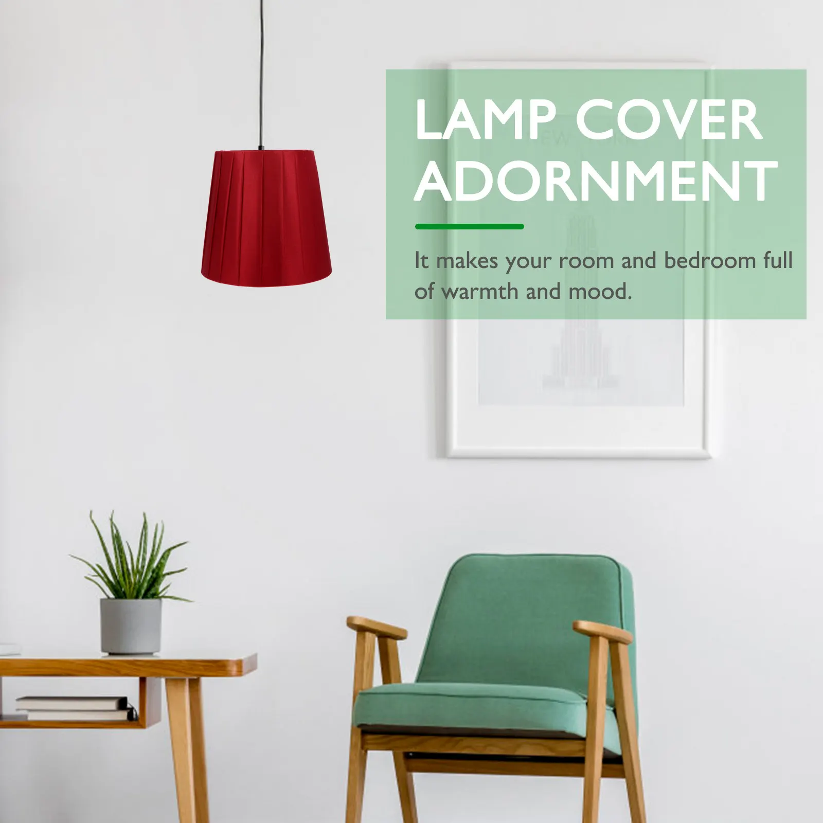 

1 шт. Декоративный тканевый абажур для лампы, простой дизайн, легкая установка, для создания атмосферы в гостиной, креативный светильник