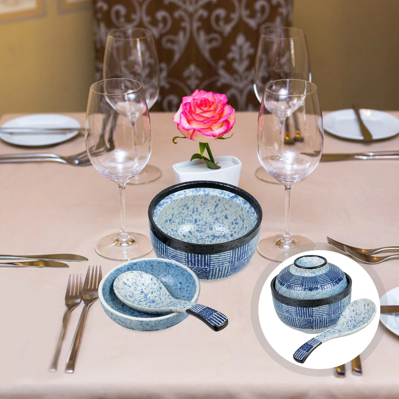 

1Set Ceramic Japanese Soup Bowl Small Miso Soup Serving Bowl Ideal for Restaurant Home Use Rice Bowls Ceramic Rice Bowls