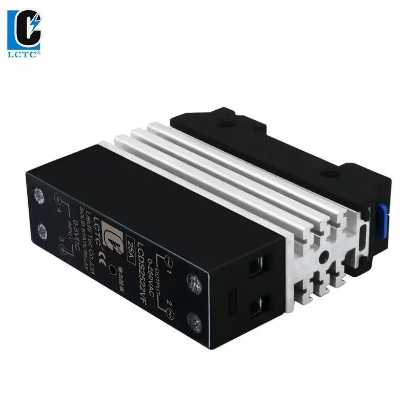 LCTC 0-10V 4-20mA 0-5V SSR Solid State Relay Voltage Regulator Single Phase Slim Relay With Radiator 10A 25A 40A 50A 60A 80A