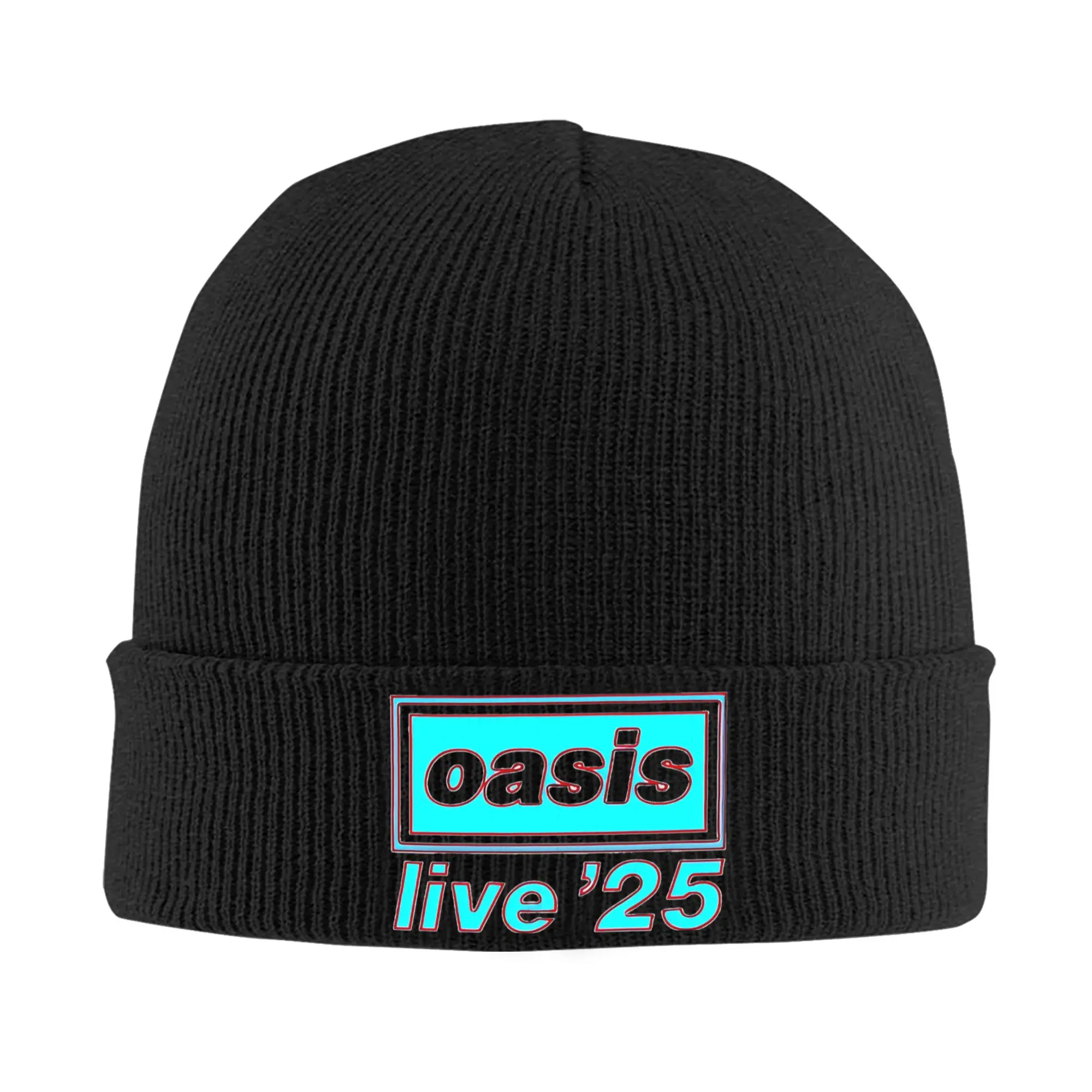 O-Oasis Logo 25 Red Blue Summer Vibe Knitted Caps for Women Men Skullies Beanies Winter Hat Acrylic  Hip Hop Caps