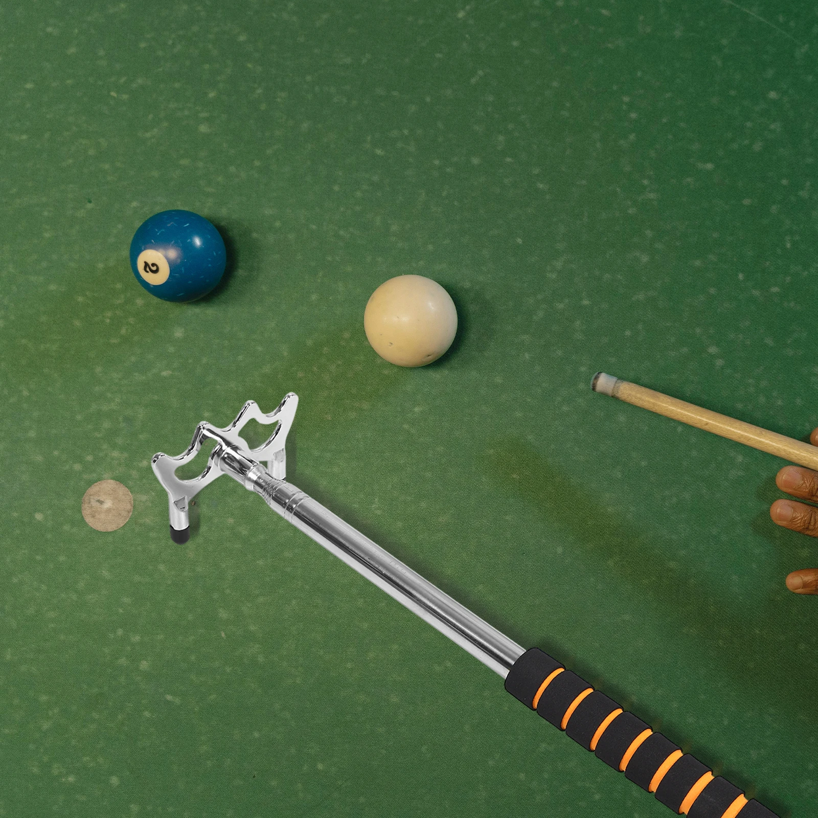 Accessoires de Table de billard, bâton de pont de billard tenu à la main en acier inoxydable évolutif