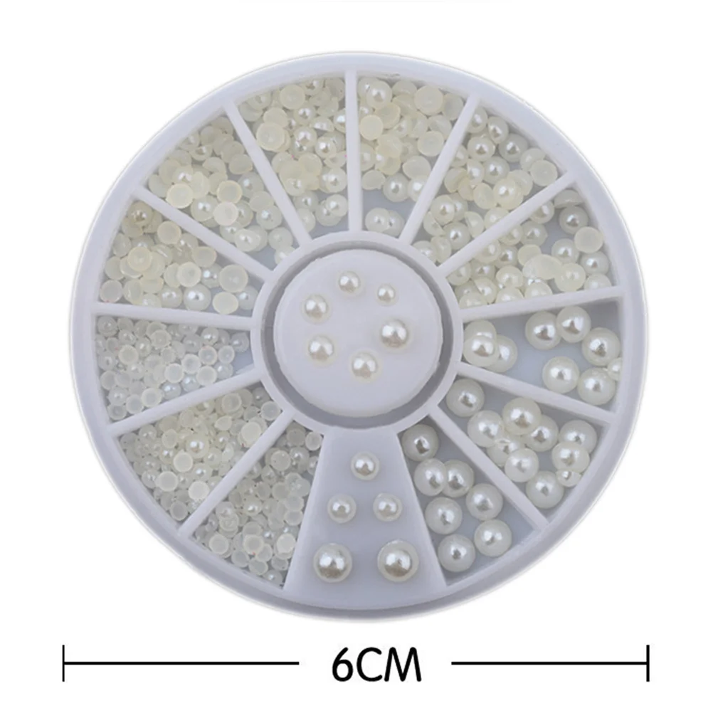 

200Pcs Mixed Sizes Half Round Pearl Decorations Flat Back Pearls 2mm 3mm Beige Jewelry Making Nail Art Flat Back Pearls