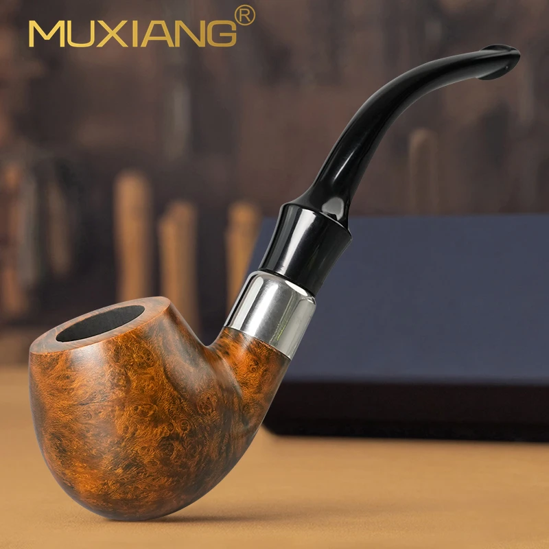 MUXIANG Handmade Briarwood Tobacco Pipe Peterson: Halloween  Pipe Sandblasted Bat Pipe 9mm Pipe Channel Apple smoking Wood Pipe