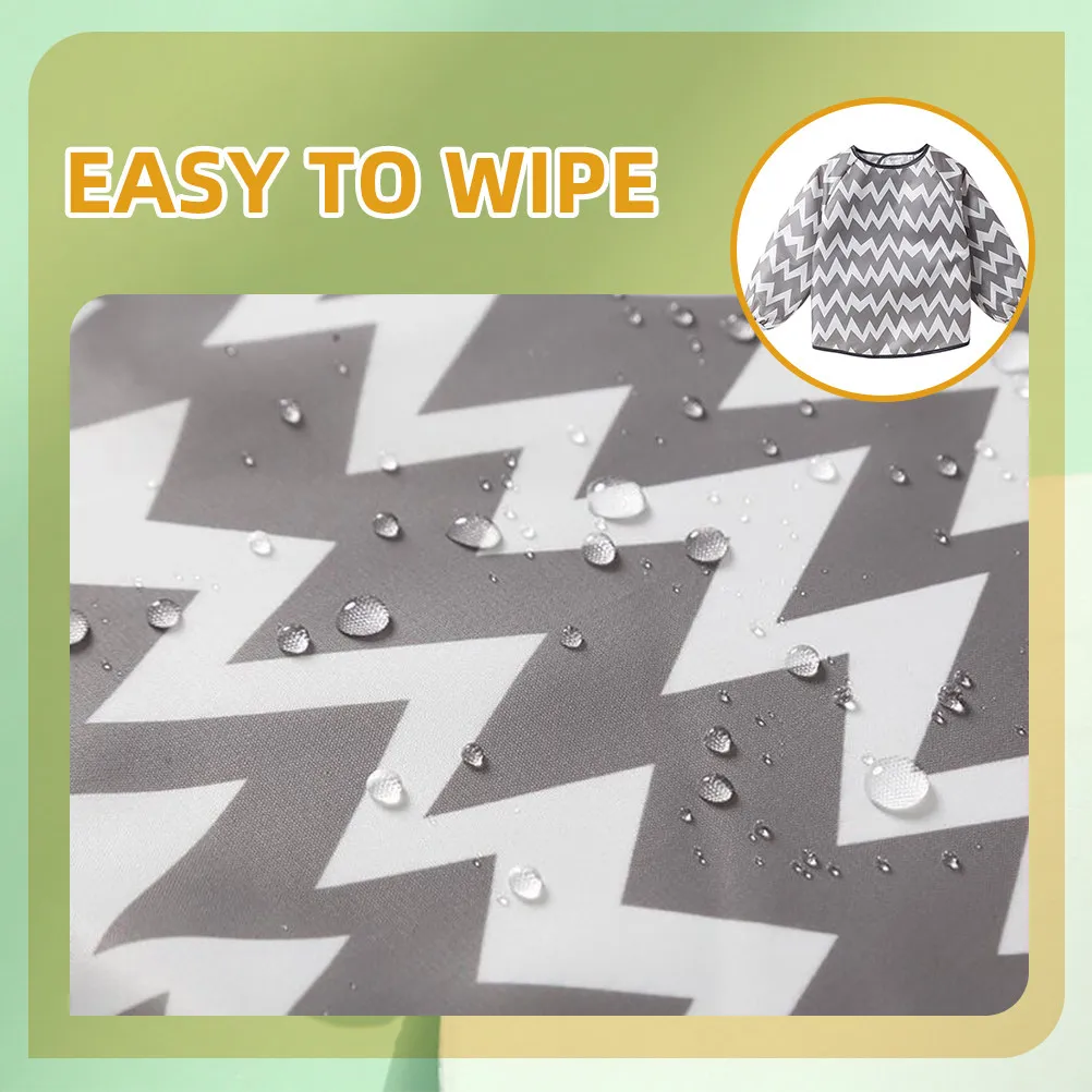 

Baby Waterproof Smock Polyester Long Sleeve Toddler Painting Apron for Eating Arts Crafts Protective Bibs for Baby Feeding Stain