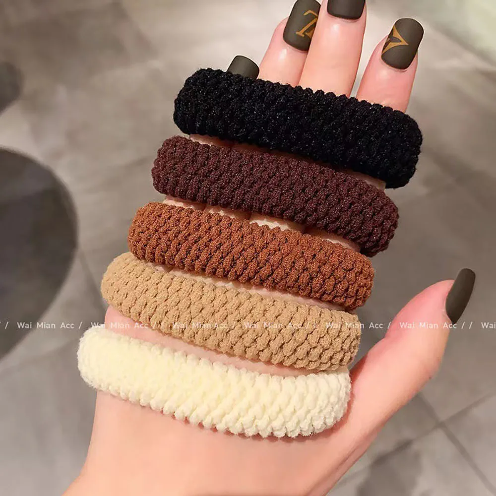 5/10 colores mezclados alta elasticidad grueso versátil Simple Scrunchies estilo de moda coreana amigable con el cabello mujer lazos para el cabello cuerda para el cabello